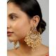 Handcrafted Crescent Kundan Pearl Chandbali Earrings